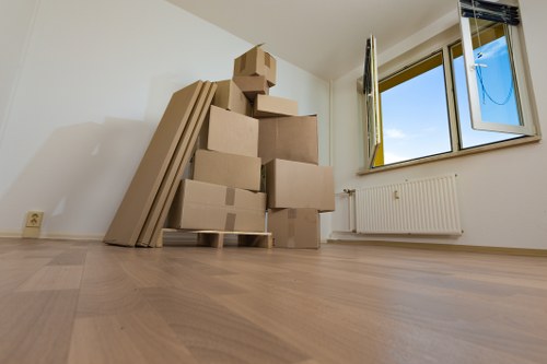 Packed furniture and boxes loaded into a removal truck