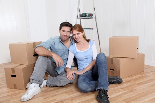 Movers handling stair access during a Brookgreen apartment relocation