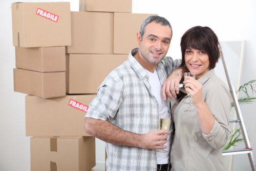 Professional team preparing an office workspace for relocation in Brookgreen