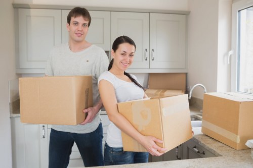Moving team handling fragile items during removals in Brookgreen